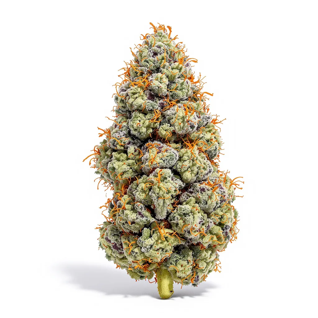 Tutti Frutti 44% indica / 56% sativa — fleur avec trichomes visibles