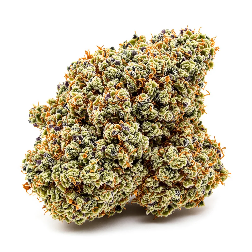 Tutti Frutti 44% indica / 56% sativa — fleur avec trichomes visibles