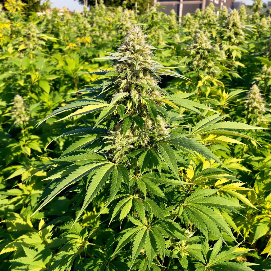 Tyson 85% indica / 15% sativa — fleur avec trichomes visibles