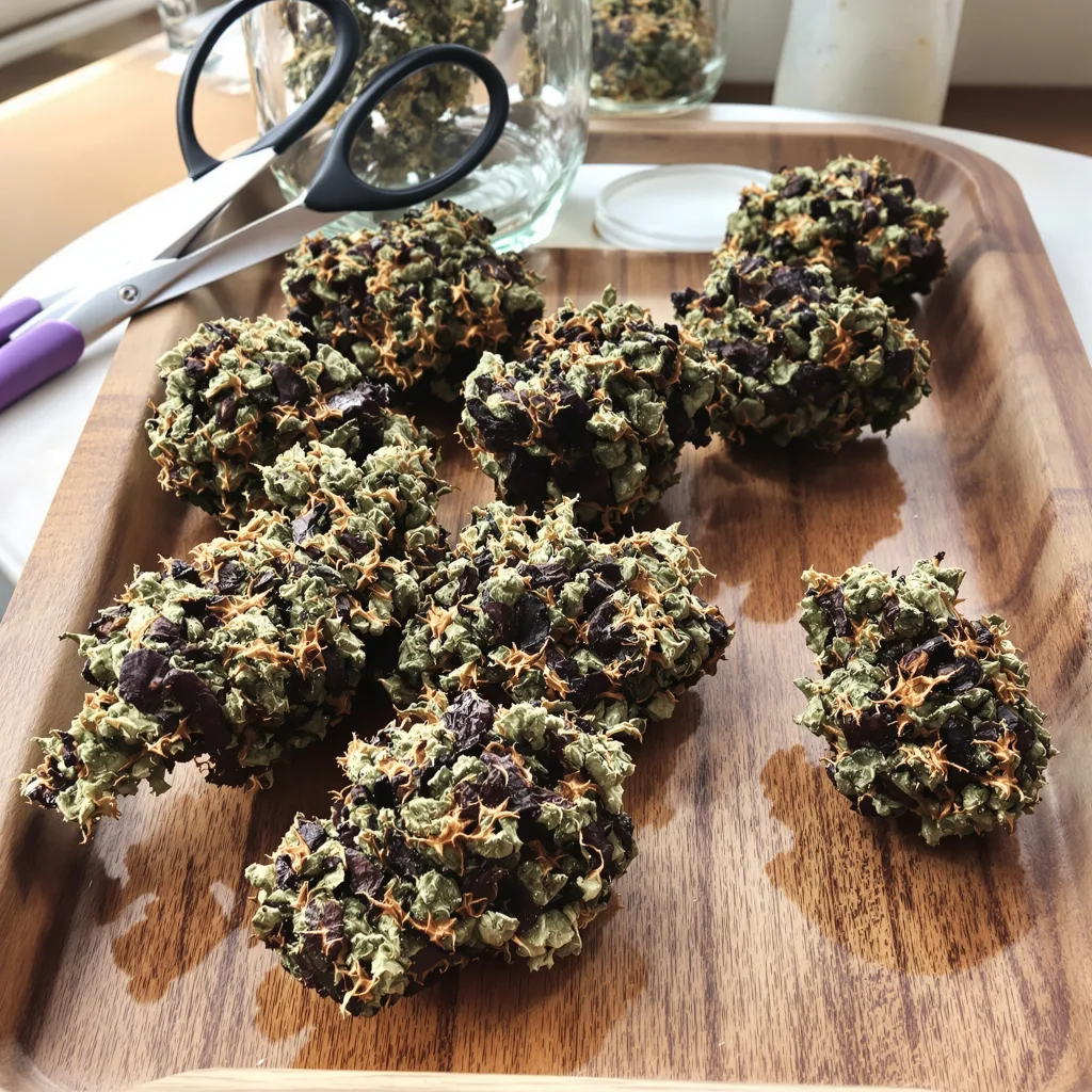 Vader OG 76% indica / 24% sativa — fleur avec trichomes visibles
