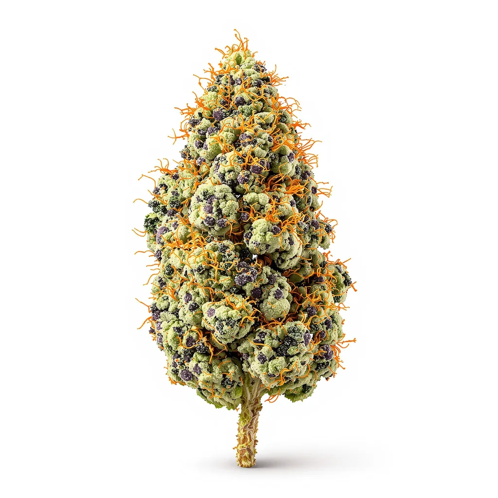 Vader OG 76% indica / 24% sativa — fleur avec trichomes visibles