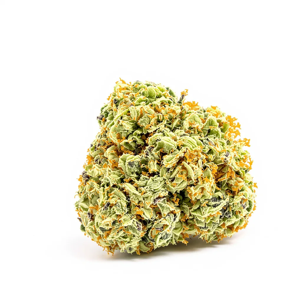 Valentine X CBD 44% indica / 56% sativa — fleur avec trichomes visibles