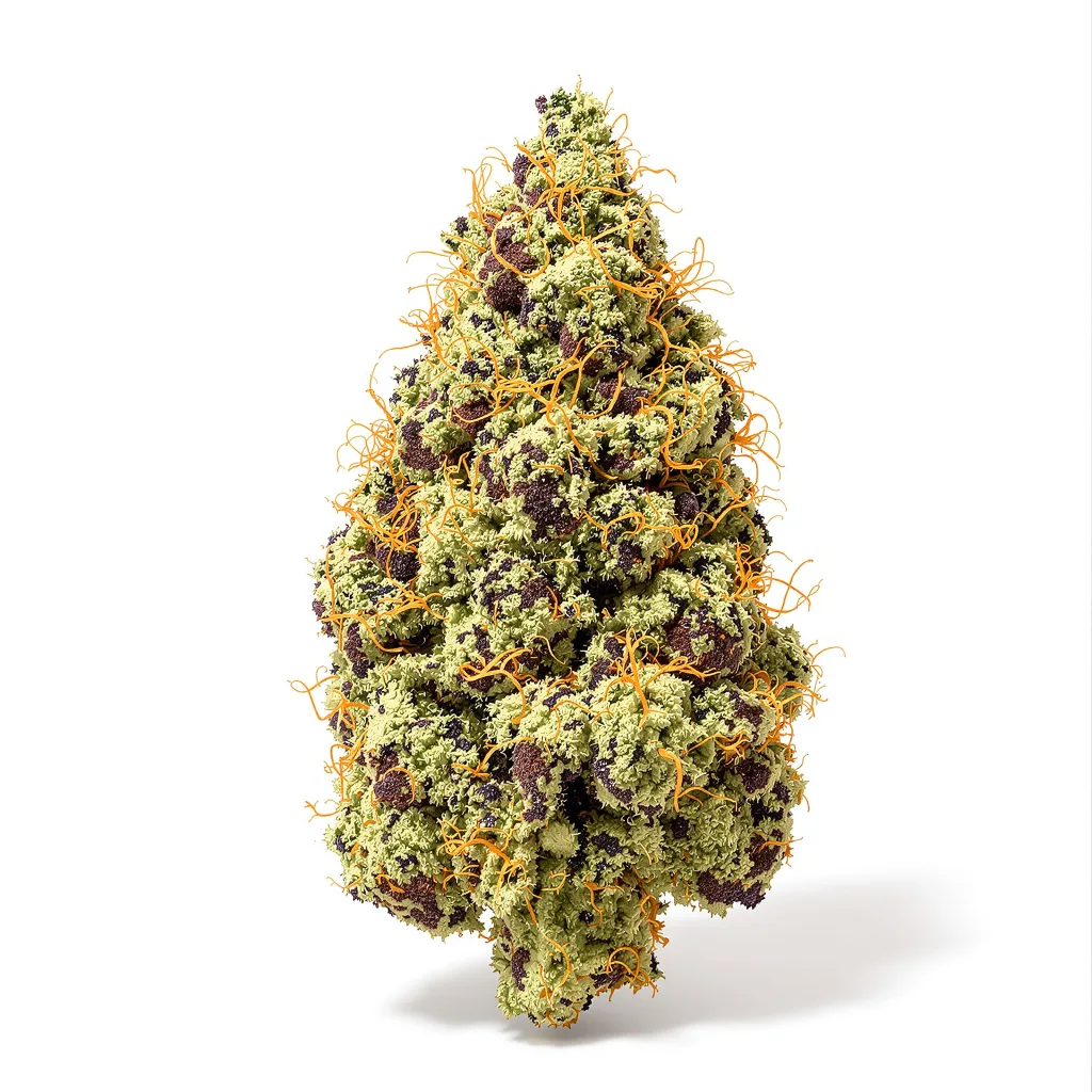 Vanilla Kush 70% indica / 30% sativa — fleur avec trichomes visibles