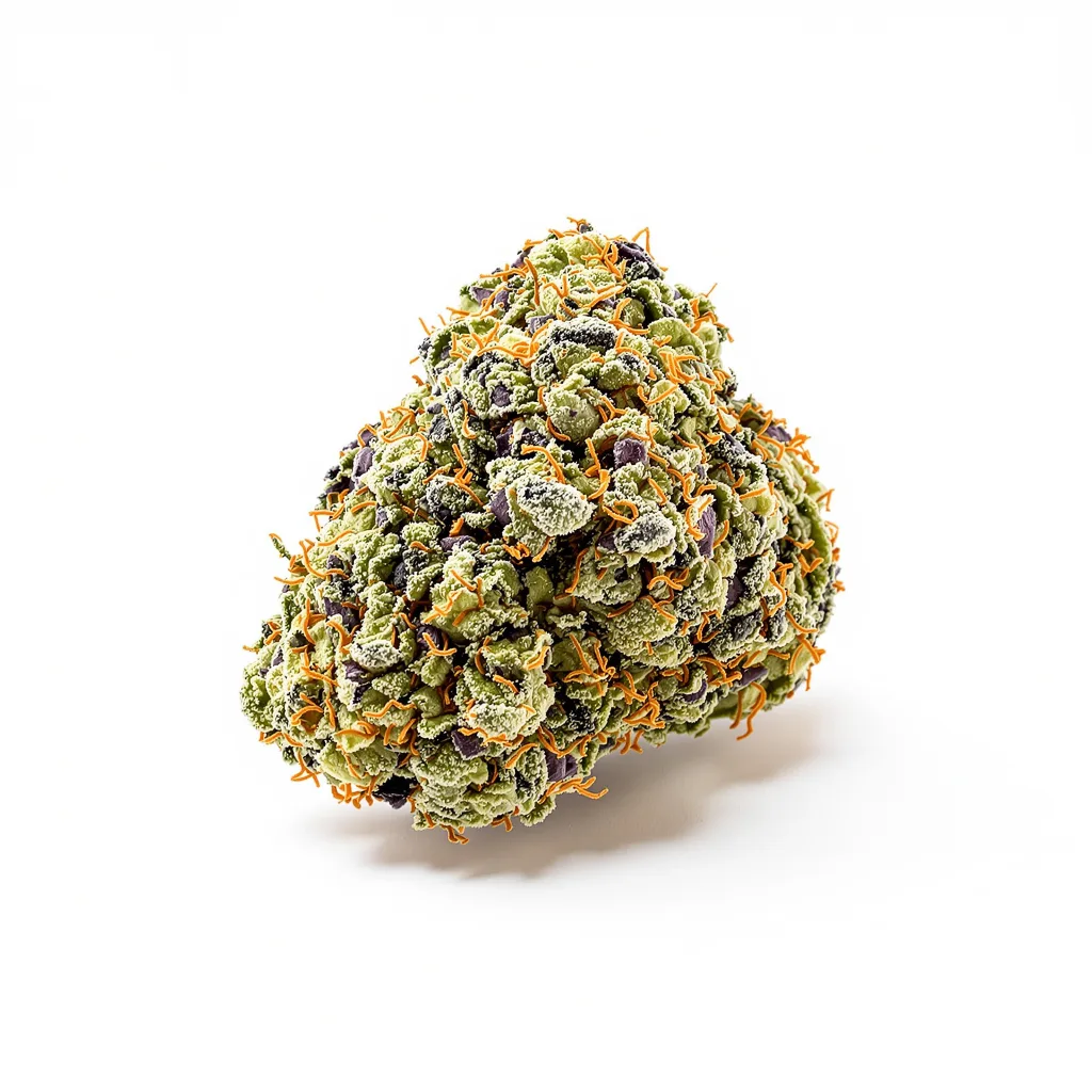 Venom OG 50% indica / 50% sativa — fleur avec trichomes visibles