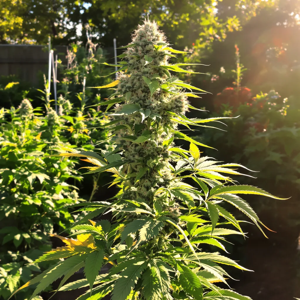 Venus OG 57% indica / 43% sativa — fleur avec trichomes visibles