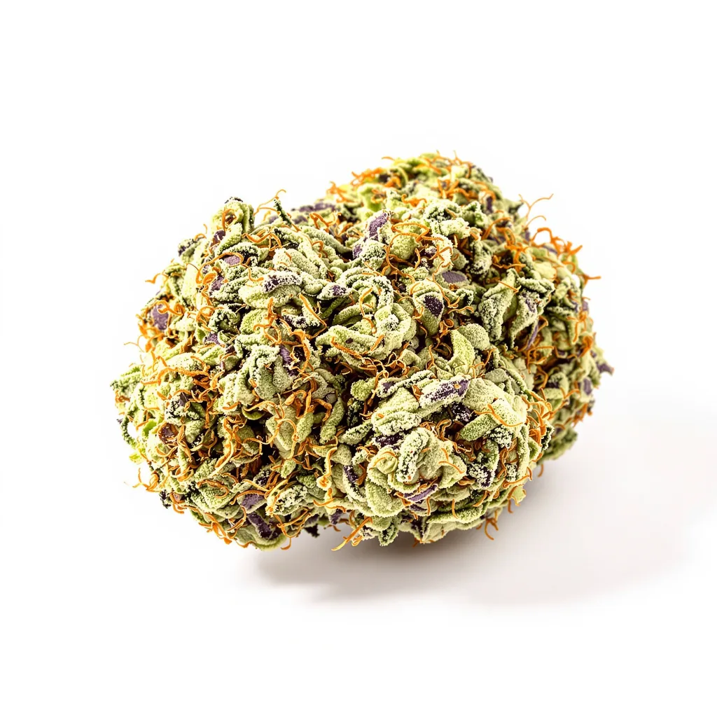 Venus OG 57% indica / 43% sativa — fleur avec trichomes visibles