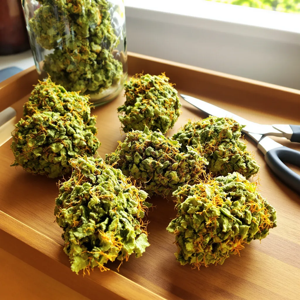Vortex 20% indica / 80% sativa — fleur avec trichomes visibles