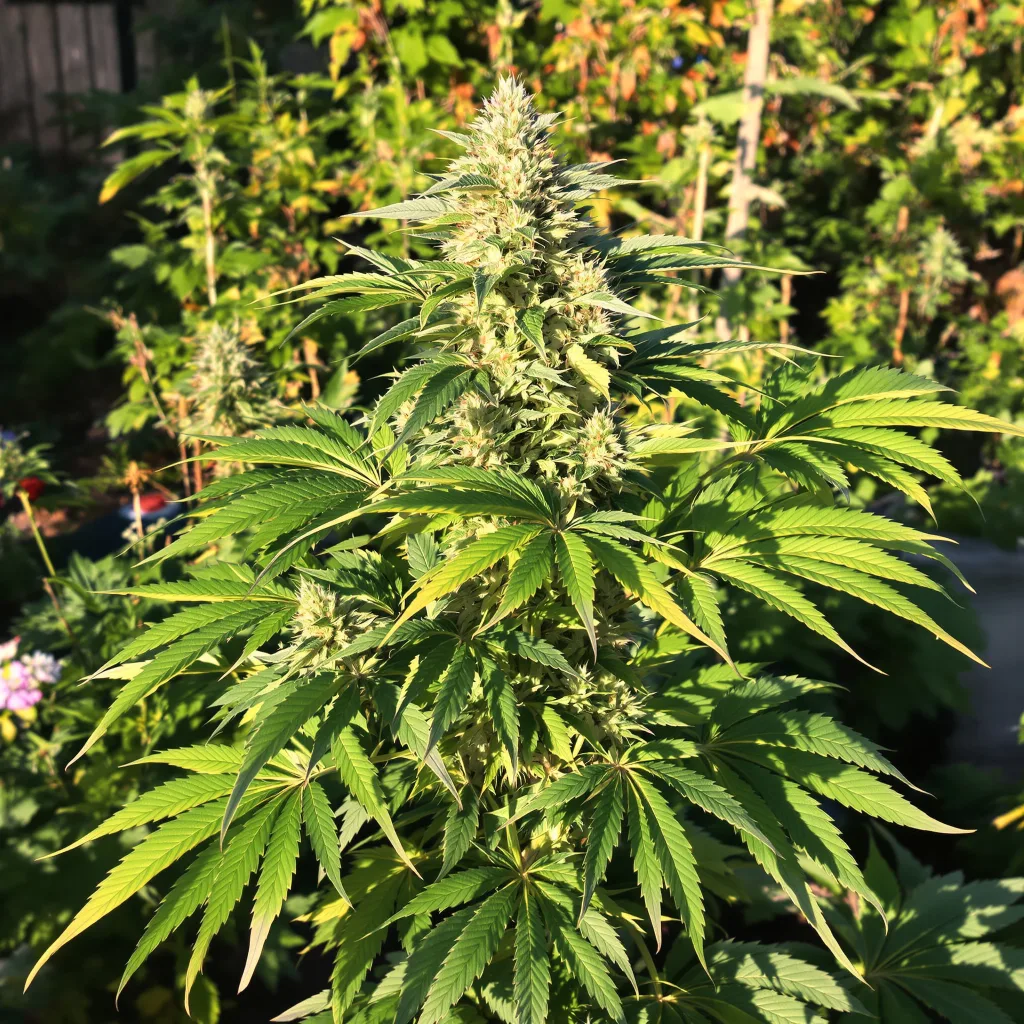 West OG 83% indica / 17% sativa — fleur avec trichomes visibles