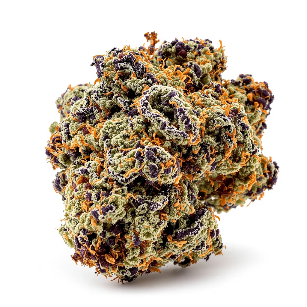 West OG 83% indica / 17% sativa — fleur avec trichomes visibles