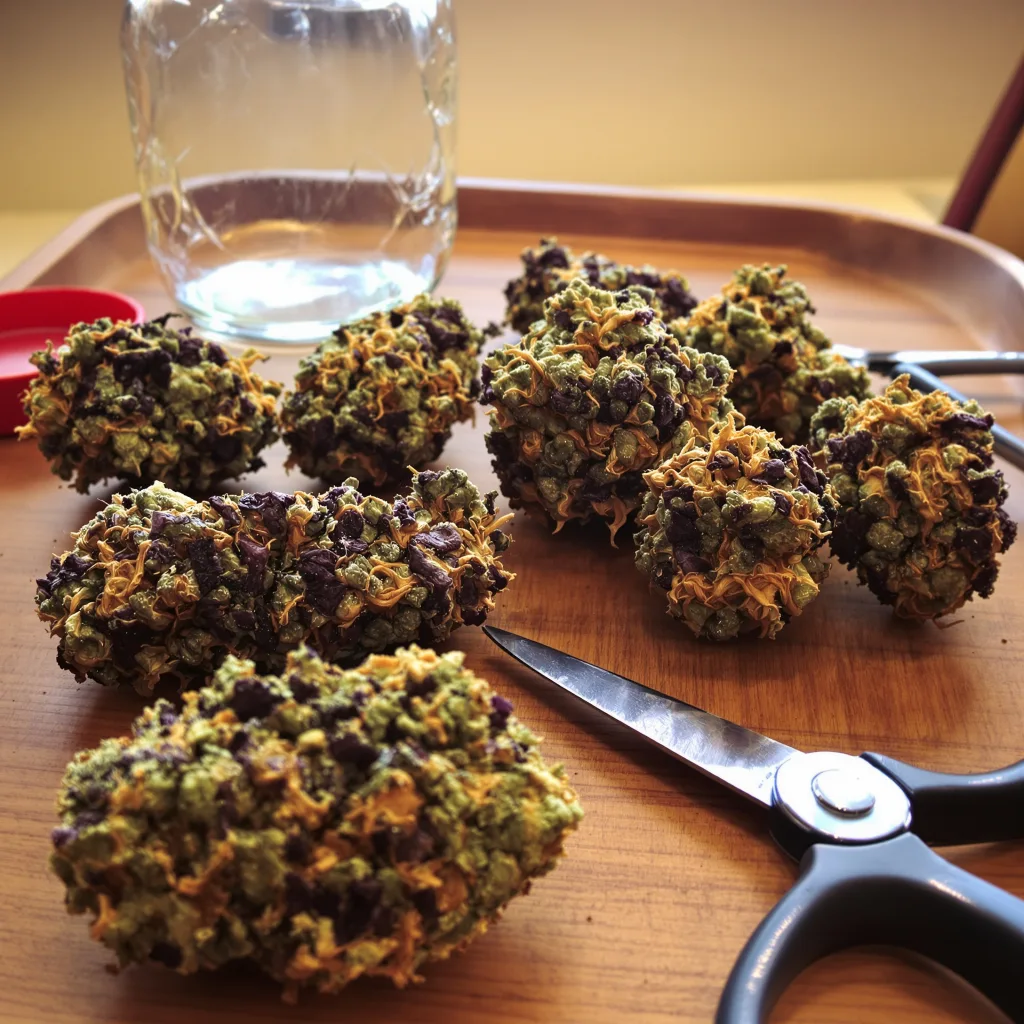 West OG 83% indica / 17% sativa — fleur avec trichomes visibles