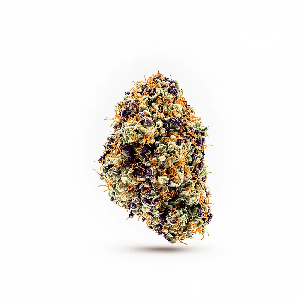 West OG 83% indica / 17% sativa — fleur avec trichomes visibles