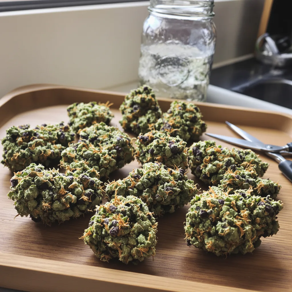 White Berry 60% indica / 40% sativa — fleur avec trichomes visibles