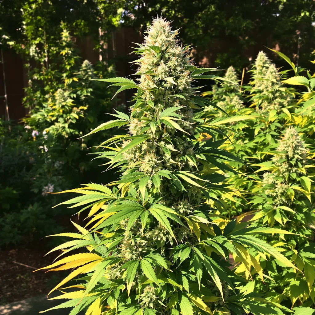 White Fire OG 60% indica / 40% sativa — fleur avec trichomes visibles