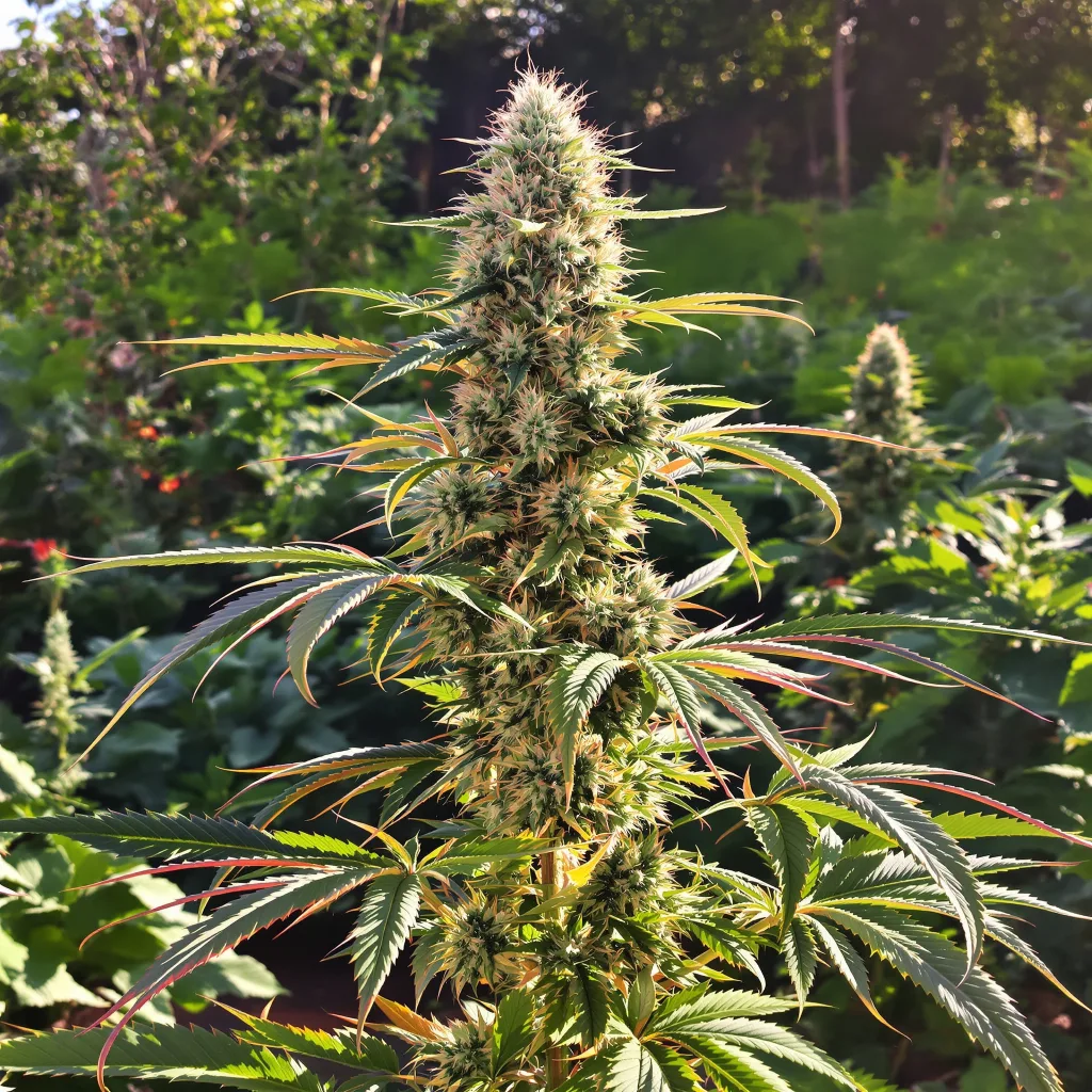 White Gold 60% indica / 30% sativa — fleur avec trichomes visibles