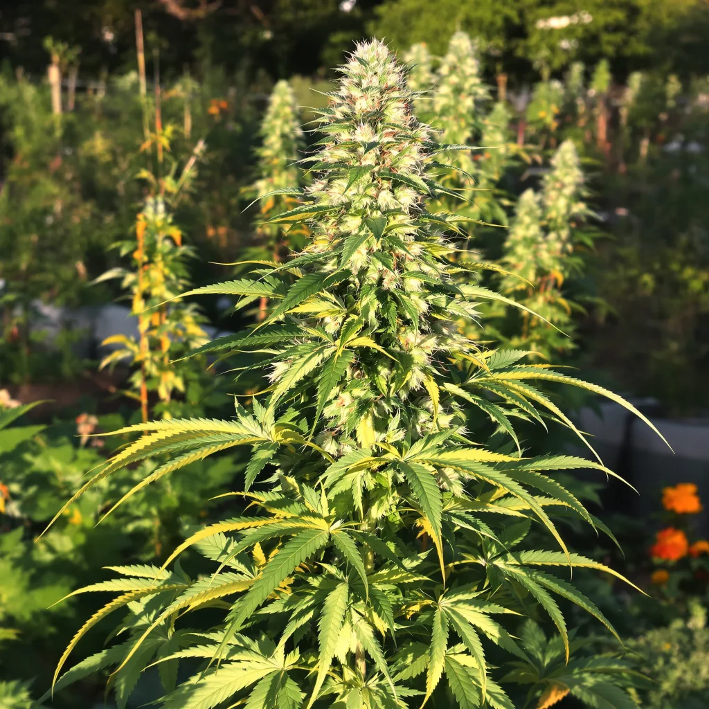 White Kush 64% indica / 36% sativa — fleur avec trichomes visibles