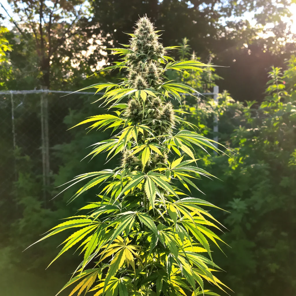 White Nightmare 20% indica / 70% sativa — fleur avec trichomes visibles