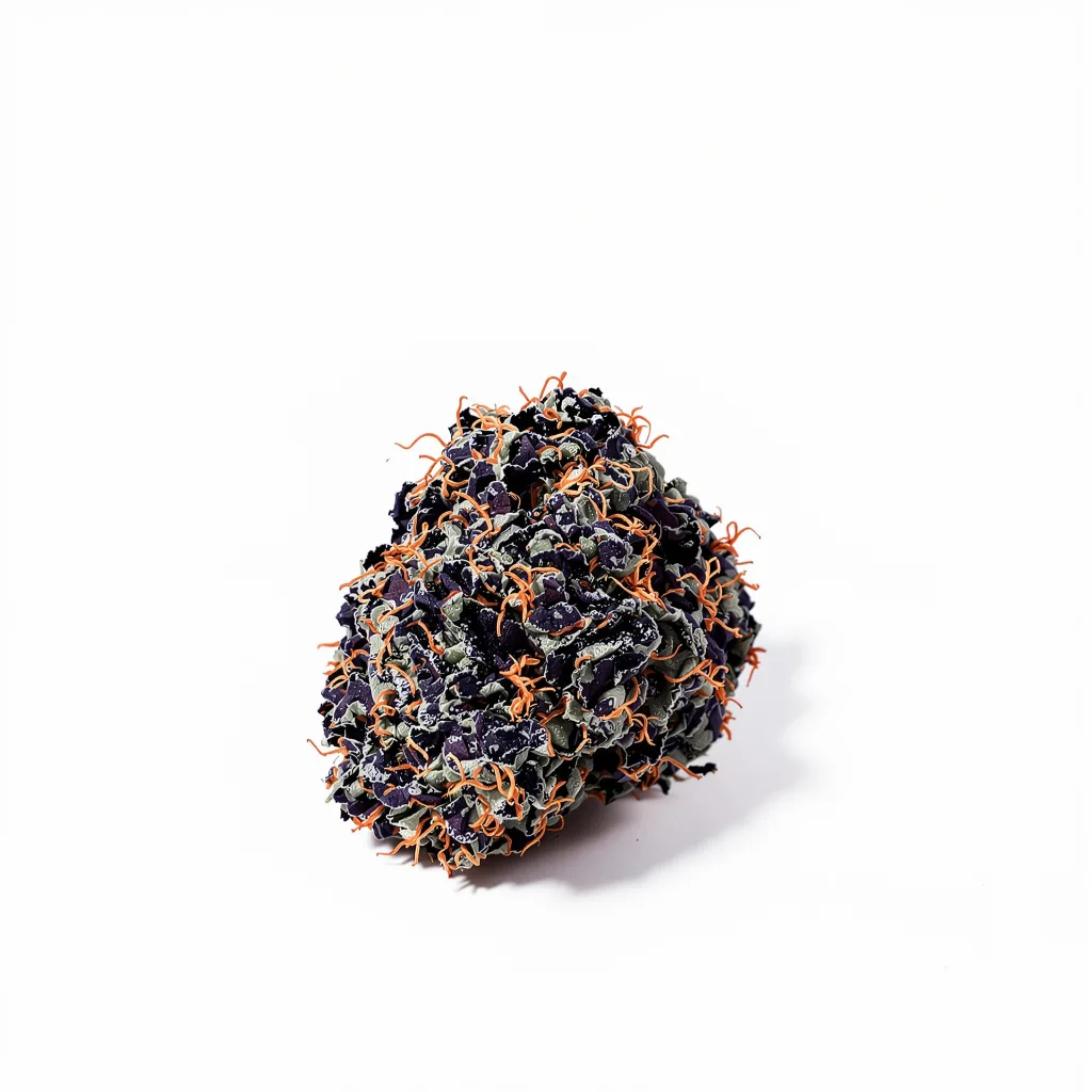 White Rhino 90% indica / 50% sativa — fleur avec trichomes visibles