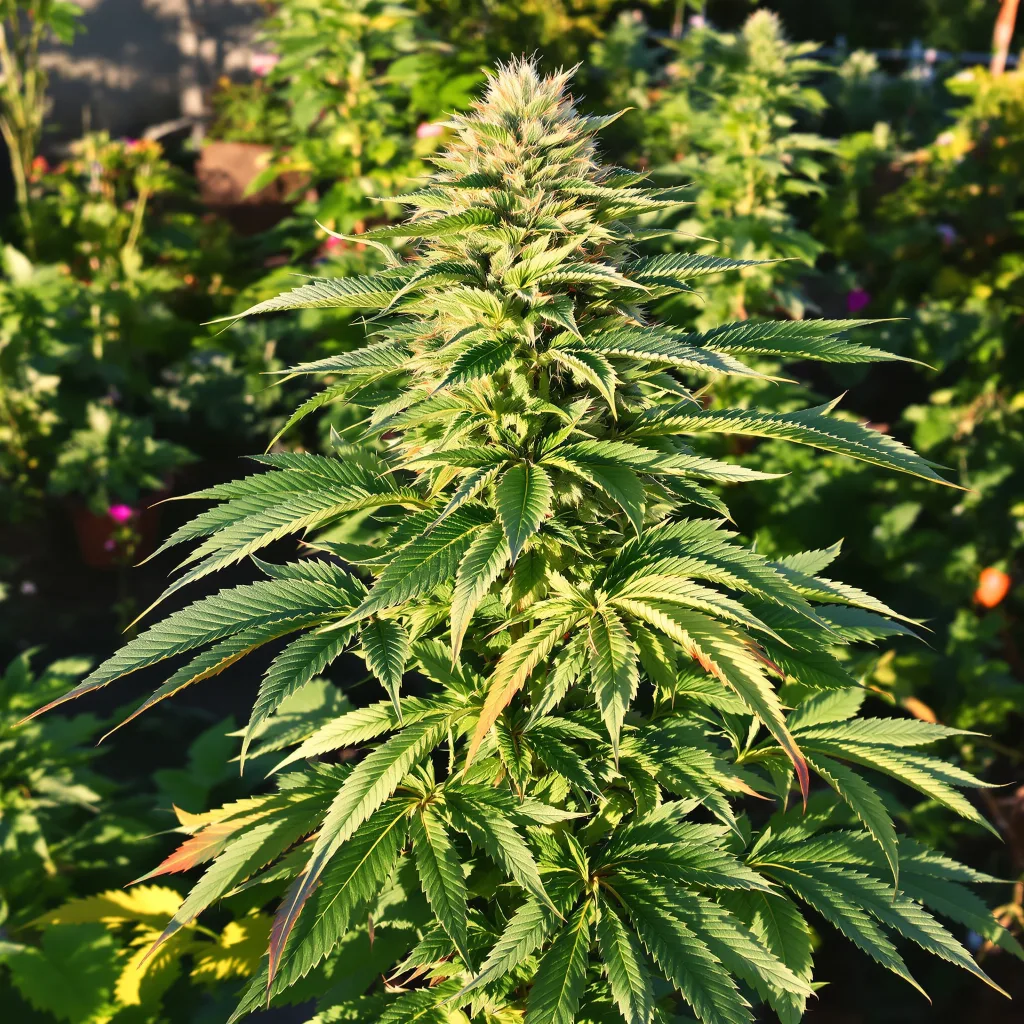 White Rhino 100% indica / 50% sativa — fleur avec trichomes visibles
