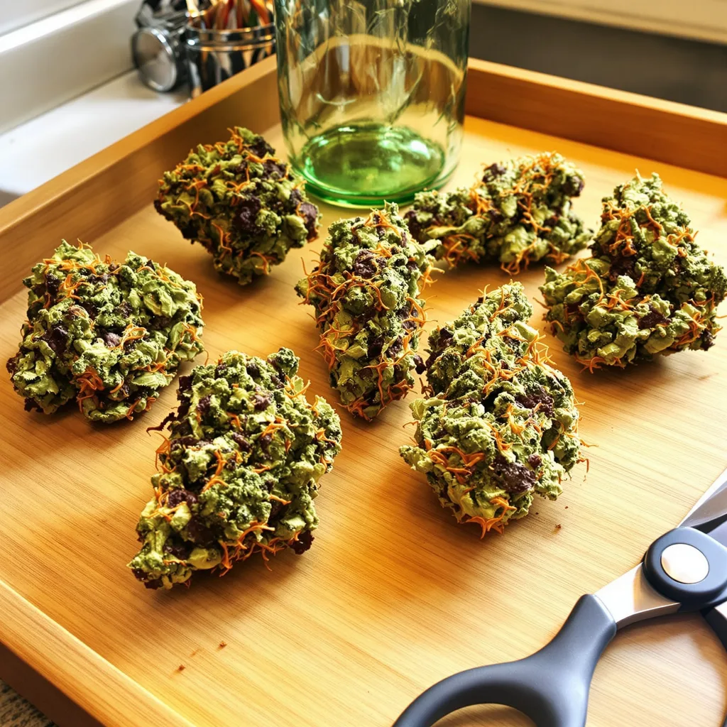 White Runtz 70% indica / 30% sativa — fleur avec trichomes visibles