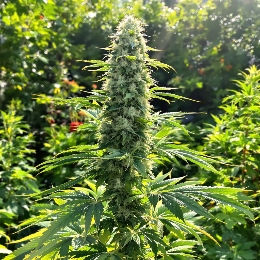 White Widow 50% indica / 40% sativa — fleur avec trichomes visibles