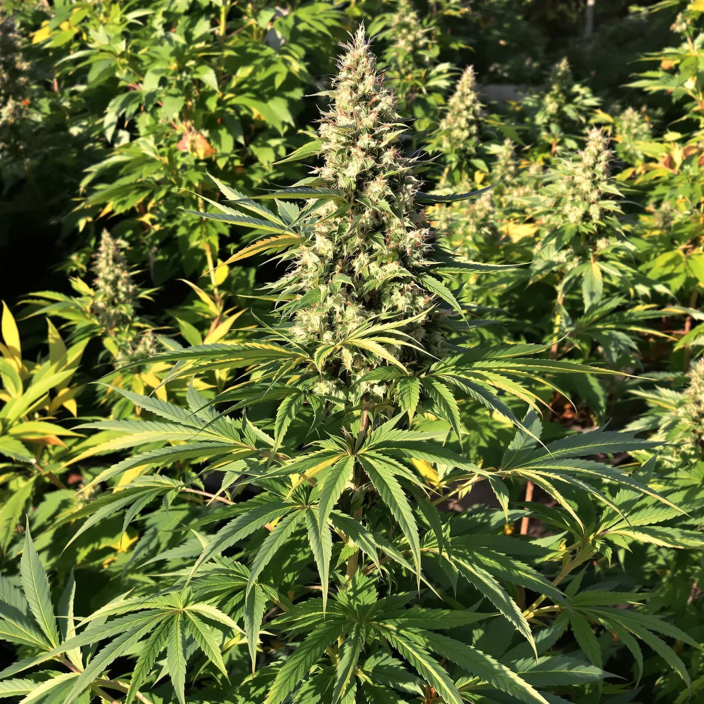 Willy's Wonder 65% indica / 25% sativa — fleur avec trichomes visibles