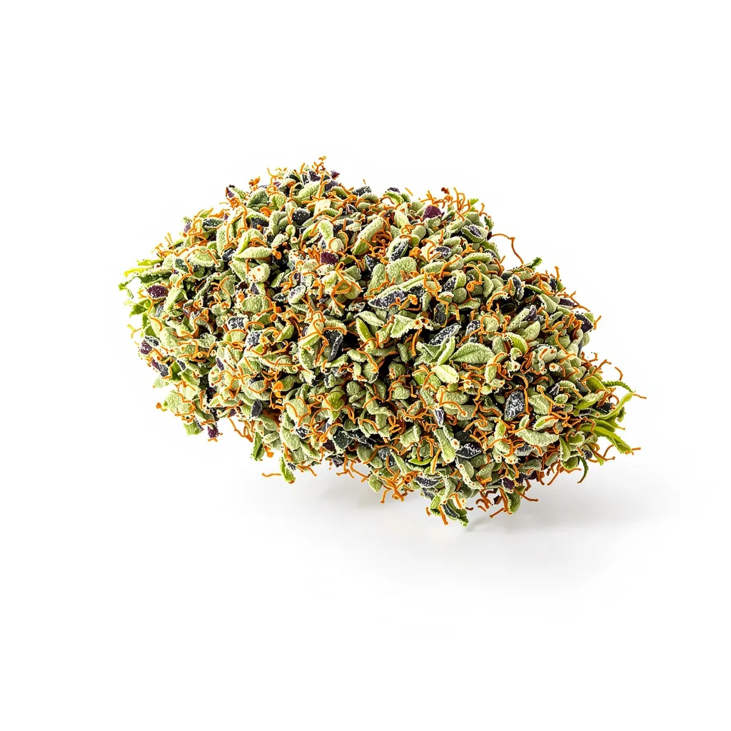 Willy's Wonder 65% indica / 25% sativa — fleur avec trichomes visibles
