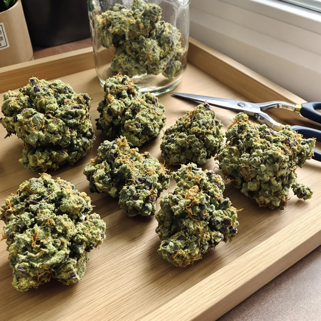 Willys Wonder 65% indica / 25% sativa — fleur avec trichomes visibles
