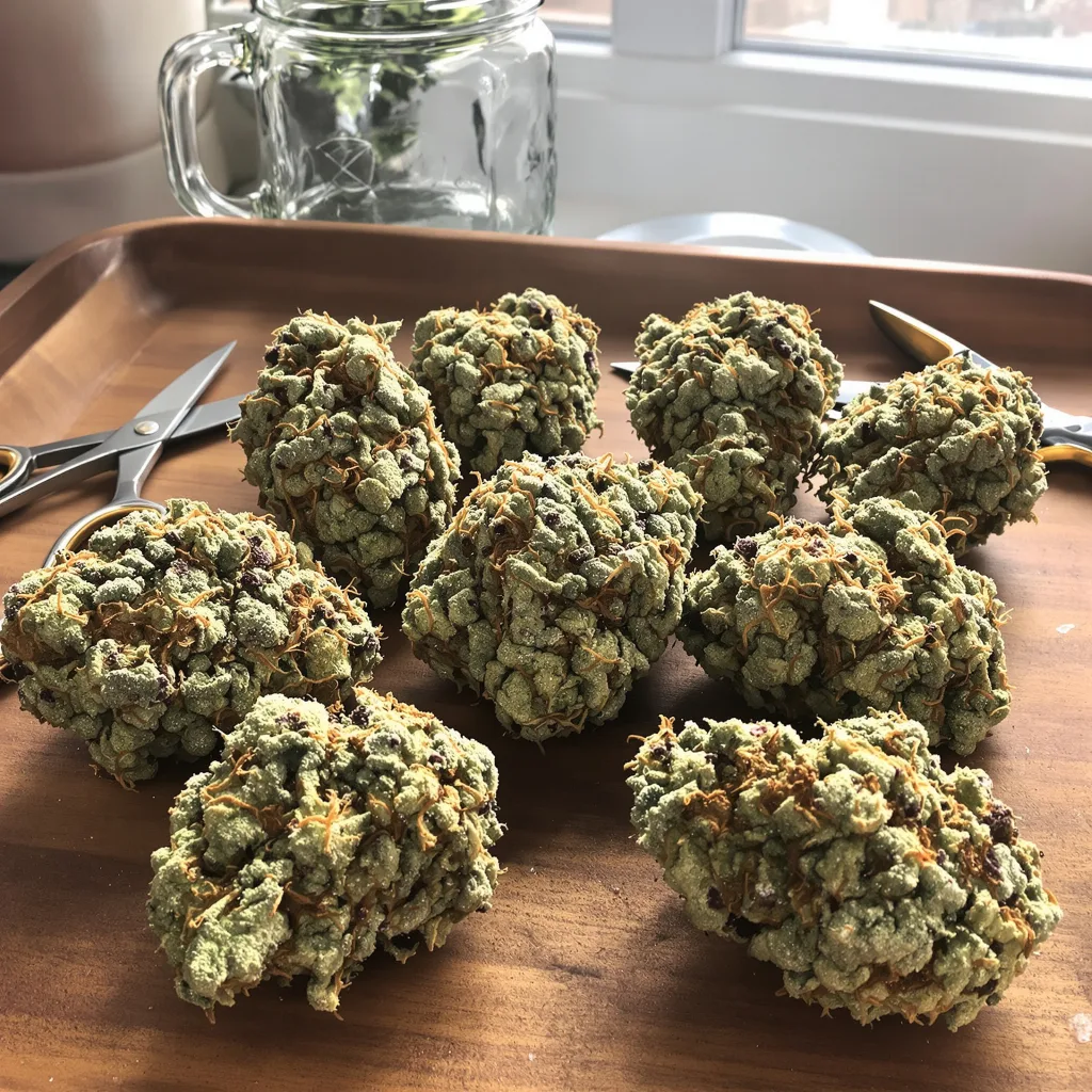 Wilson 64% indica / 36% sativa — fleur avec trichomes visibles