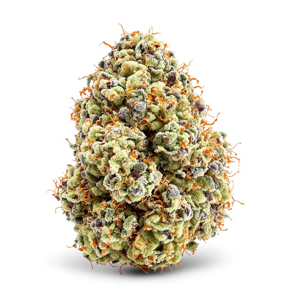 Wilson 64% indica / 36% sativa — fleur avec trichomes visibles