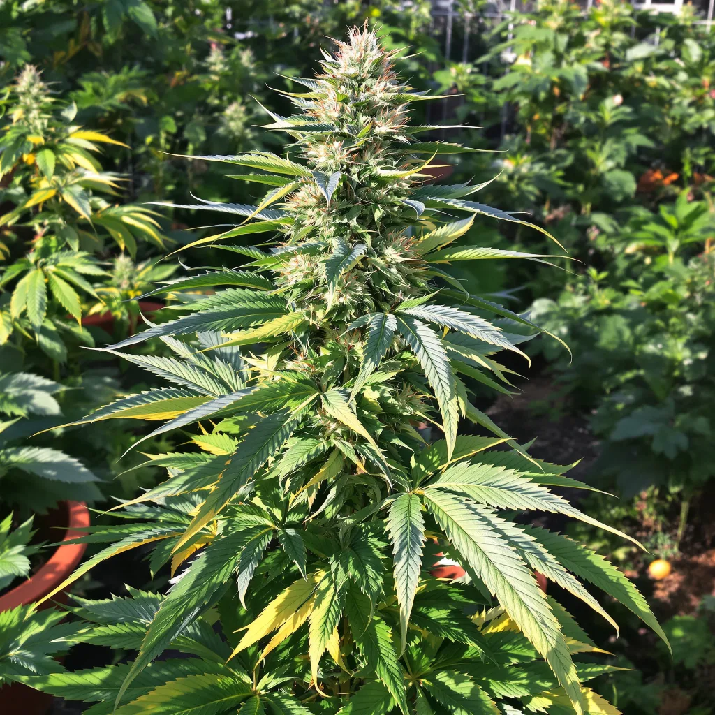 WMD 74% indica / 26% sativa — fleur avec trichomes visibles