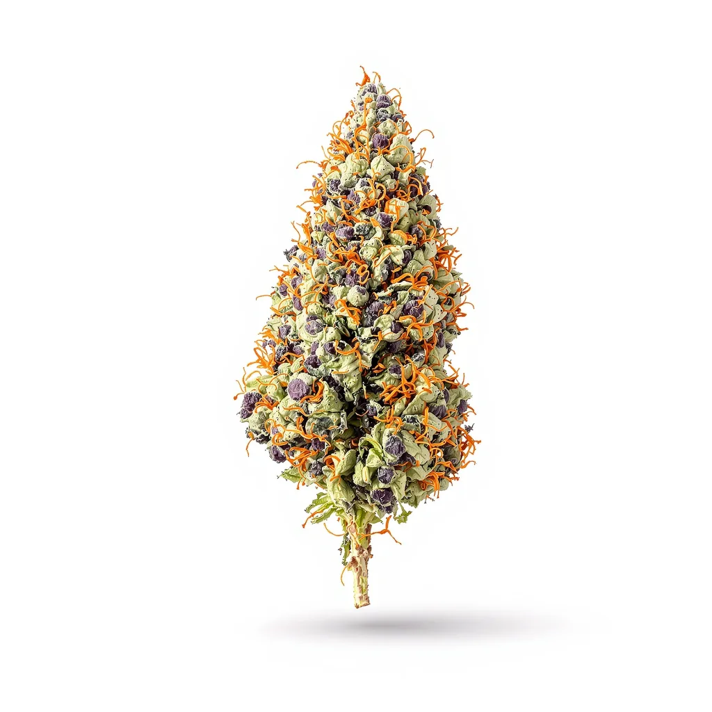 WMD 74% indica / 26% sativa — fleur avec trichomes visibles