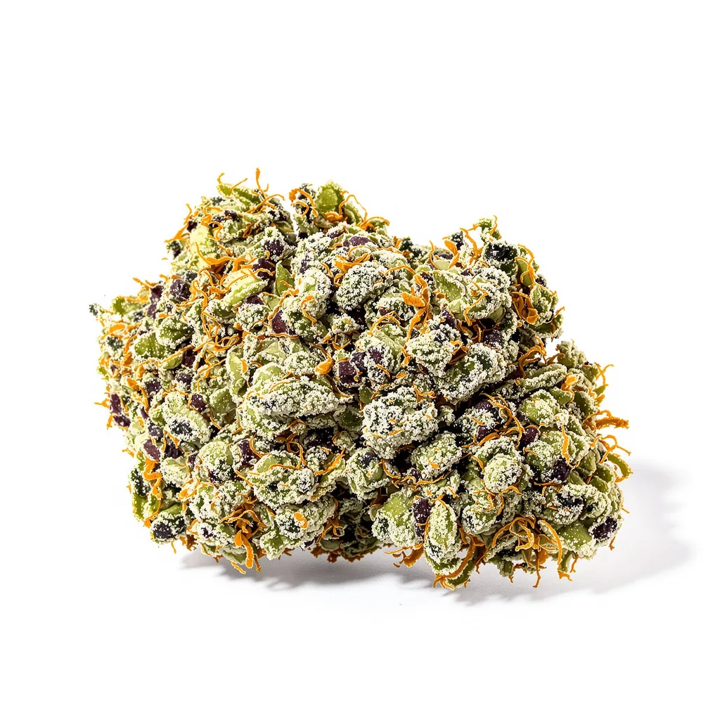 Wonder Woman 51% indica / 49% sativa — fleur avec trichomes visibles