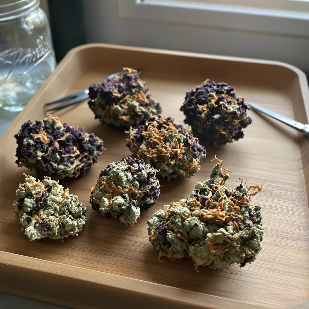 WSU 72% indica / 28% sativa — fleur avec trichomes visibles
