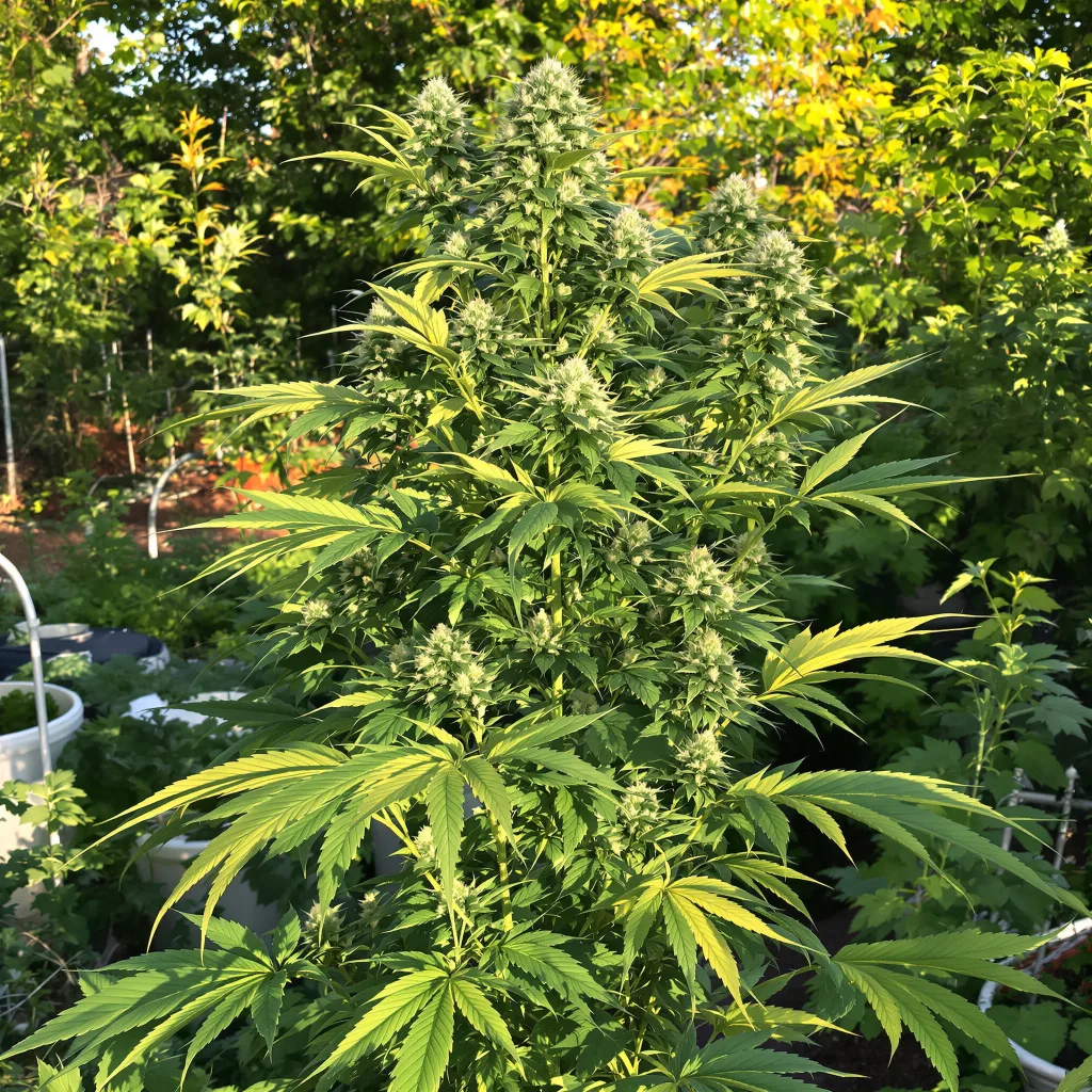X-Files 42% indica / 58% sativa — fleur avec trichomes visibles