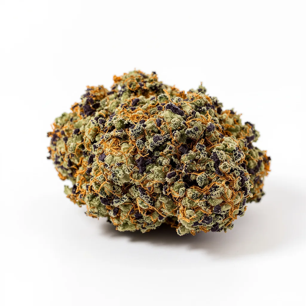 X-Wing 83% indica / 17% sativa — fleur avec trichomes visibles