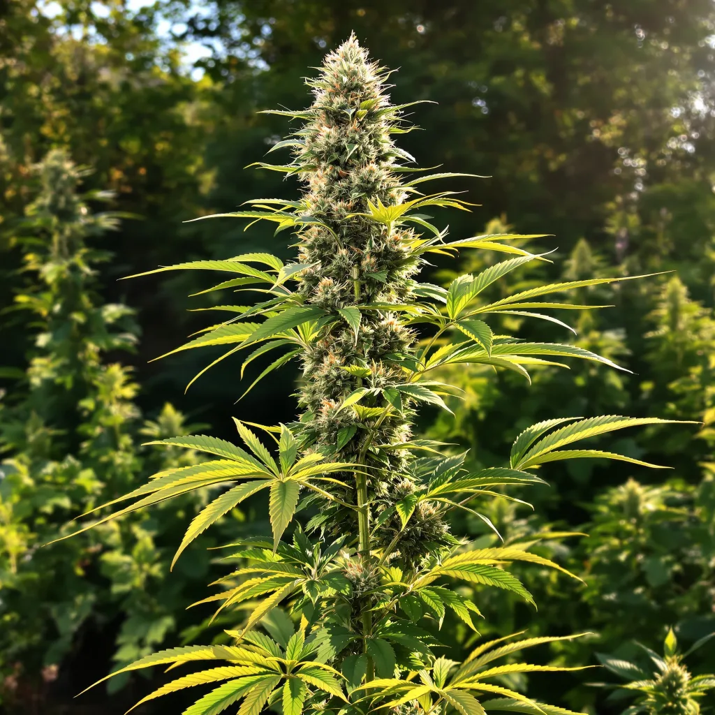 XJ-13 50% indica / 50% sativa — fleur avec trichomes visibles