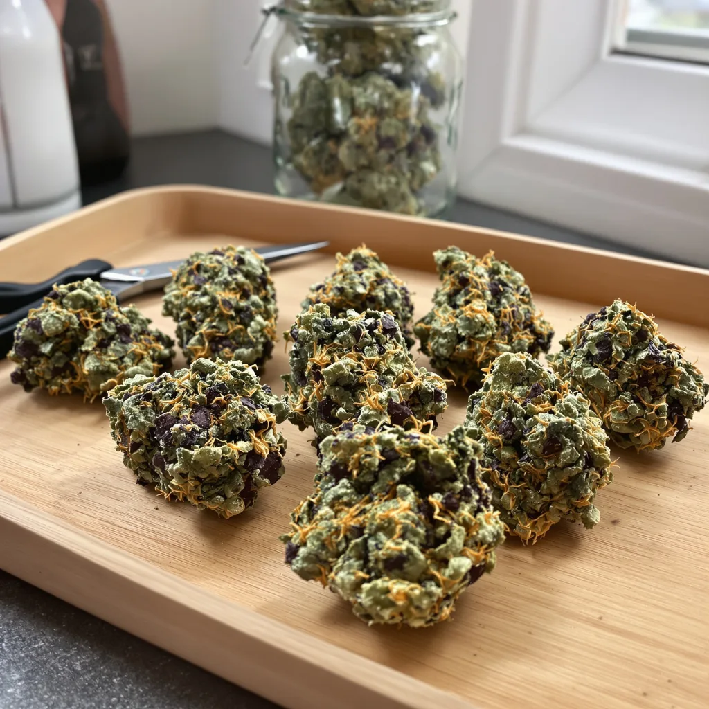 XXX 420 65% indica / 35% sativa — fleur avec trichomes visibles
