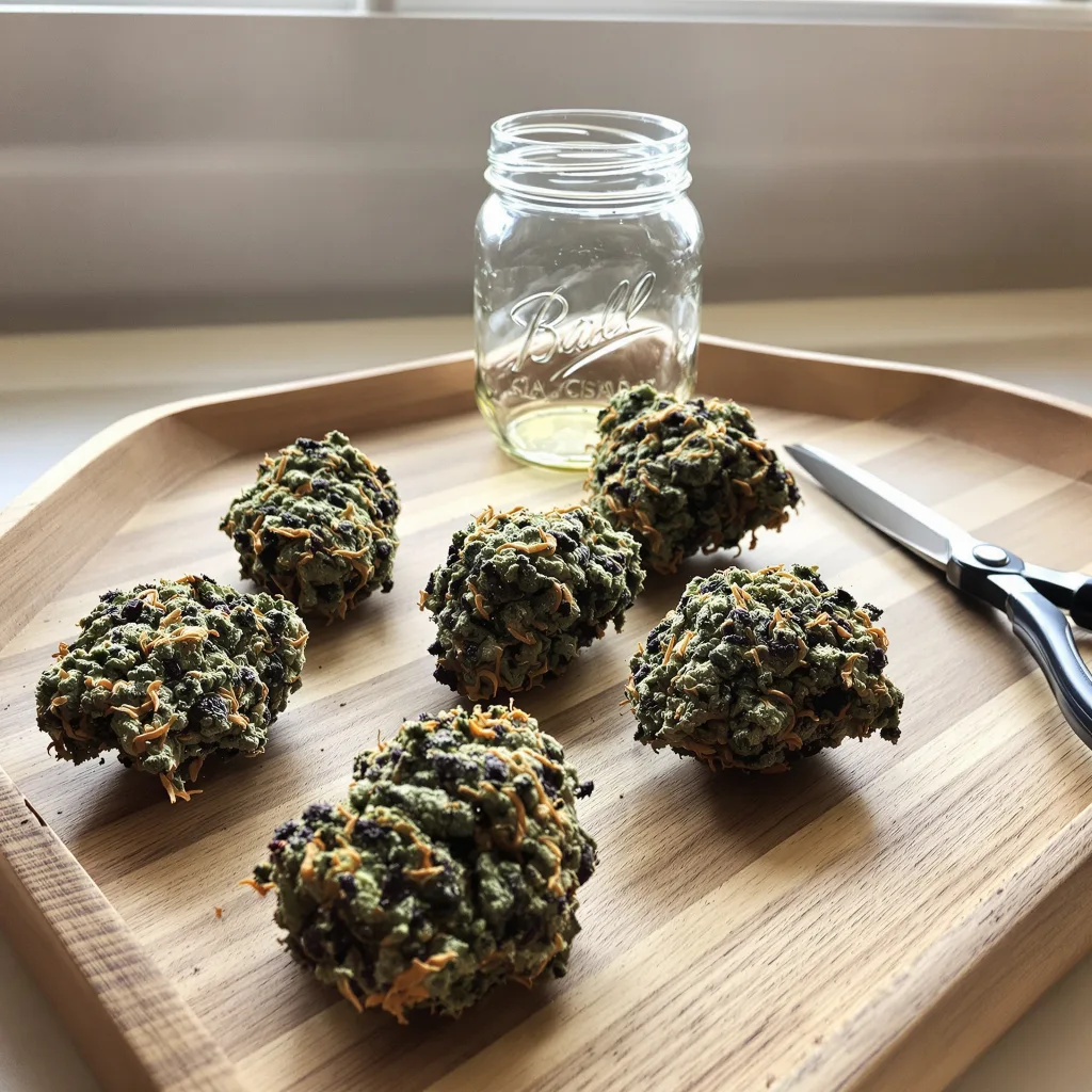 XXX OG 75% indica / 25% sativa — fleur avec trichomes visibles