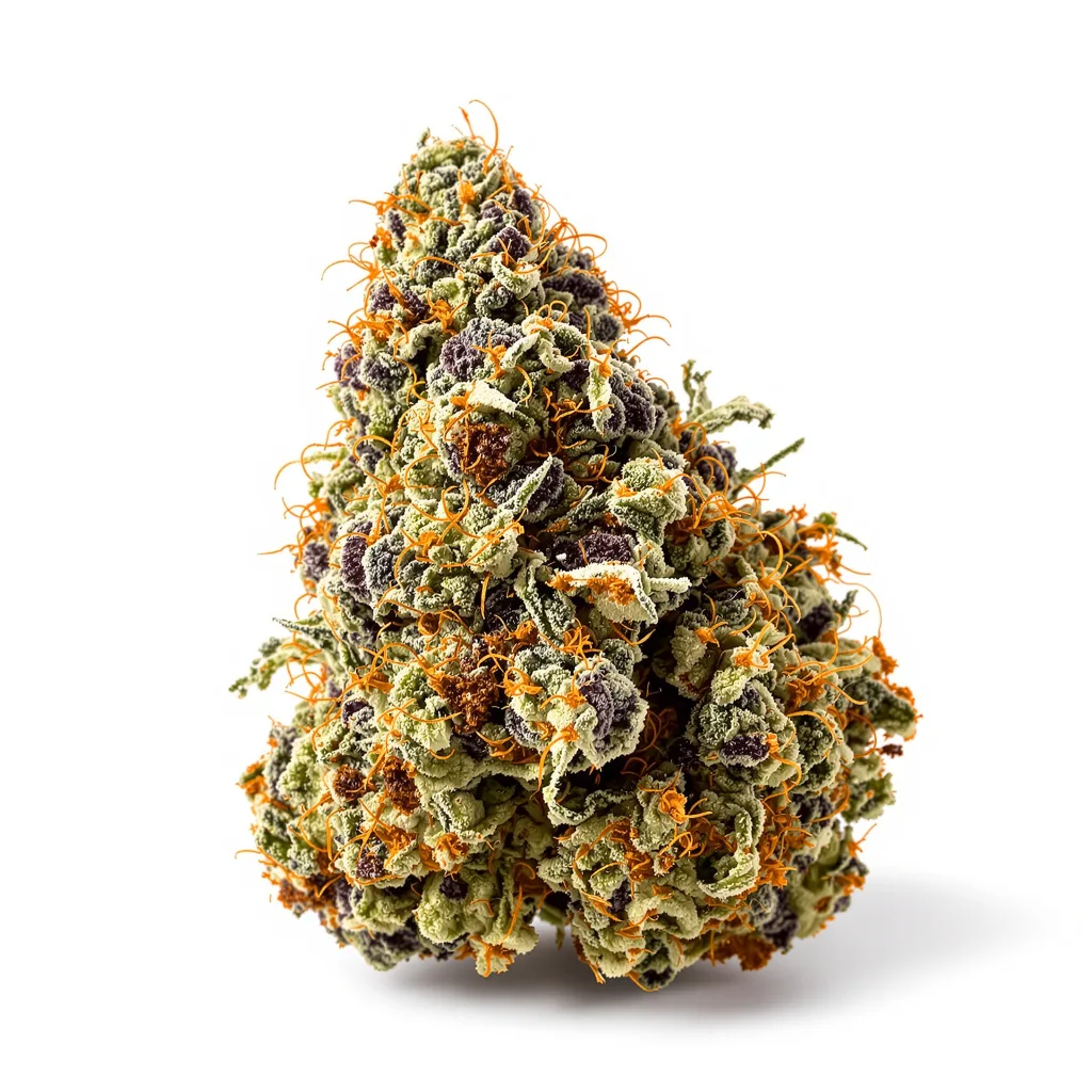 XXX OG 75% indica / 25% sativa — fleur avec trichomes visibles
