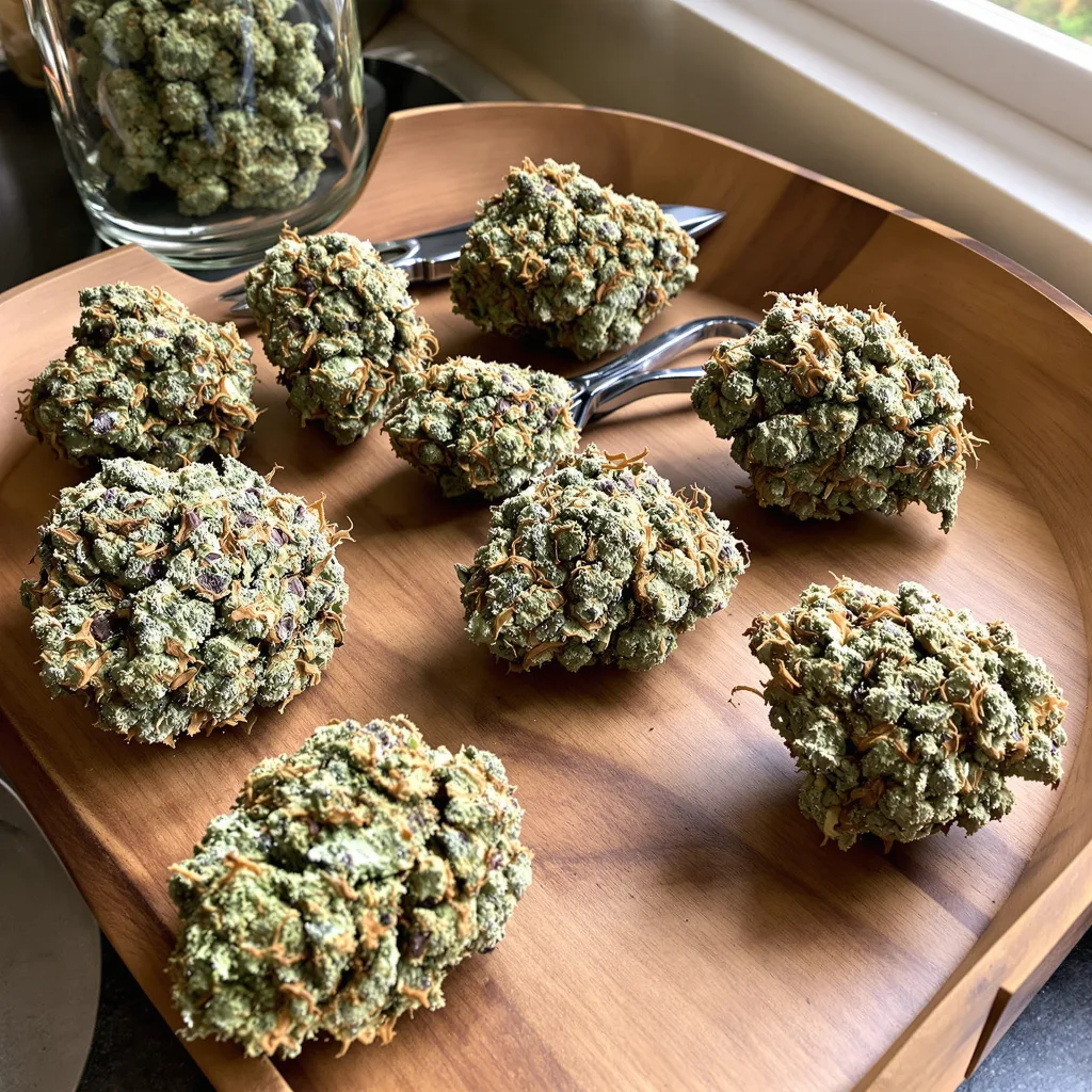 Yoda OG 39% indica / 61% sativa — fleur avec trichomes visibles