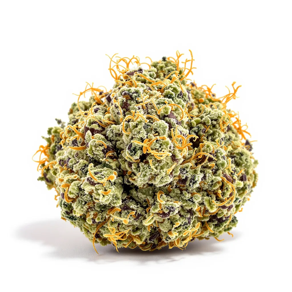 Yoda OG 39% indica / 61% sativa — fleur avec trichomes visibles