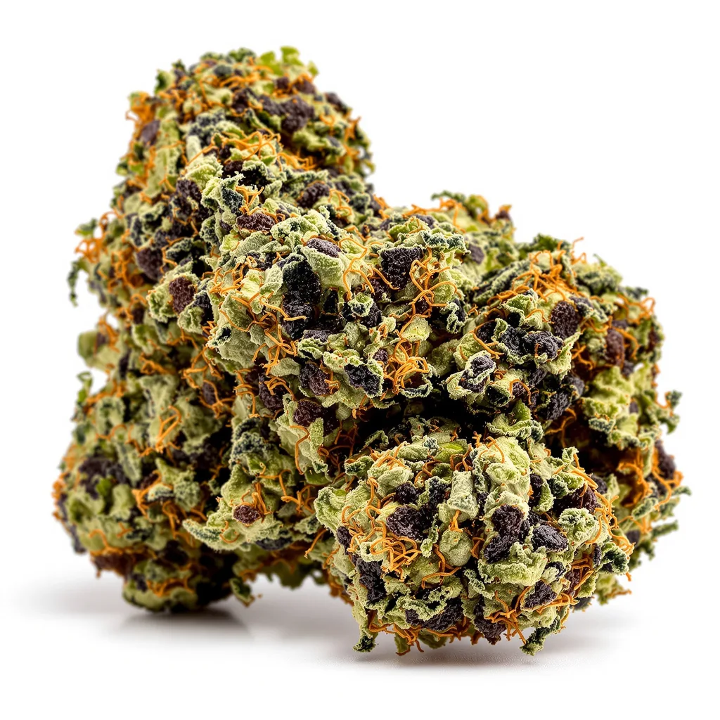 Yumboldt 71% indica / 29% sativa — fleur avec trichomes visibles