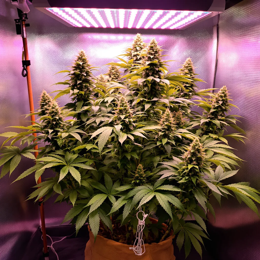 Plante de cannabis Zebra Cake en floraison — 90-130 cm féminisée